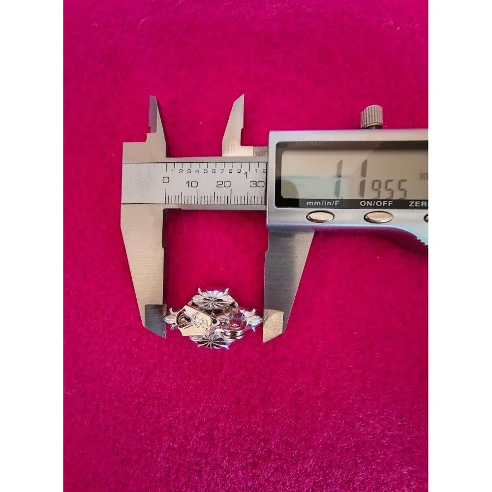 Yves Saint Laurent YSL Vintage Crystal Red Marquise Post Earrings Rhodium Plated